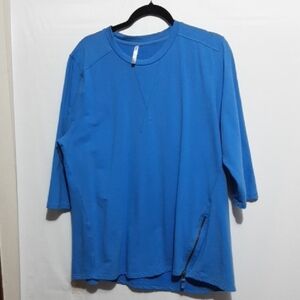 Lulu-B Womens Xl Classic Blue 3/4 Sleeve Tee